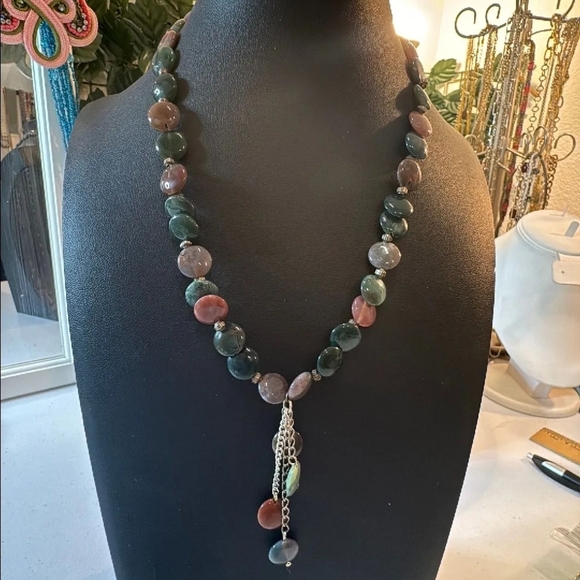 Indian Agate  Necklace and free Clutch - Picture 2 of 3